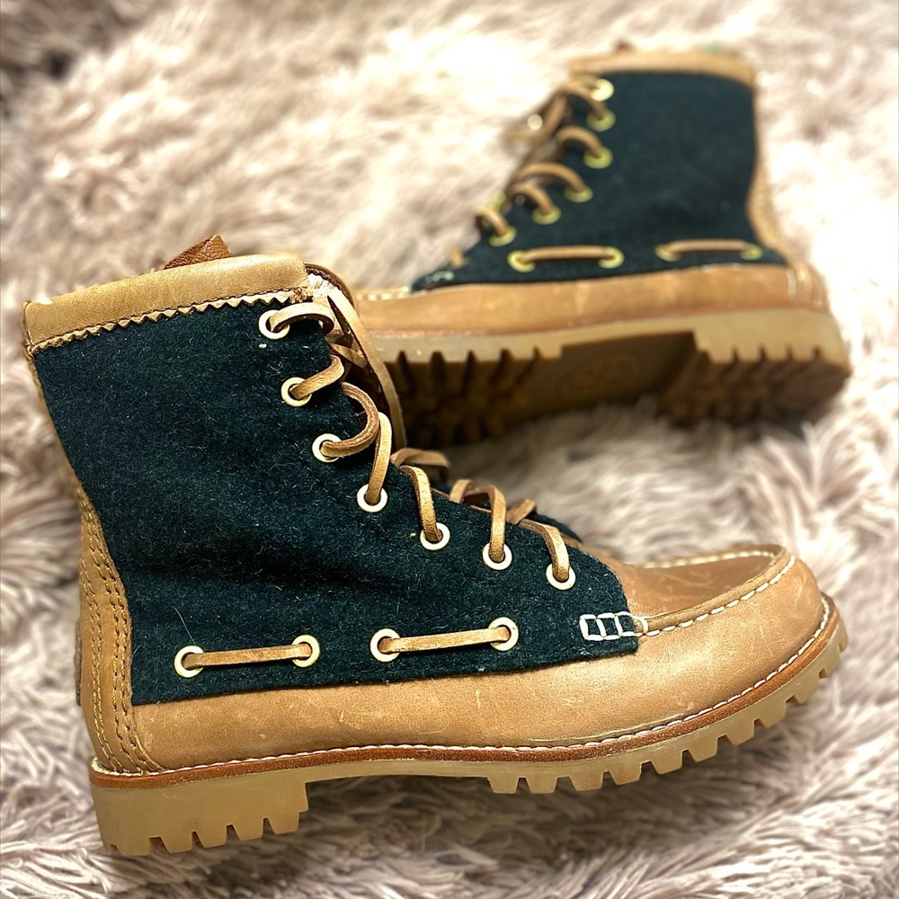 Tory burch wool and leather combat boot sz 7